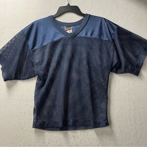 Vintage 90’s High School Navy Blue Mesh Size Medium Practice Football Jersey